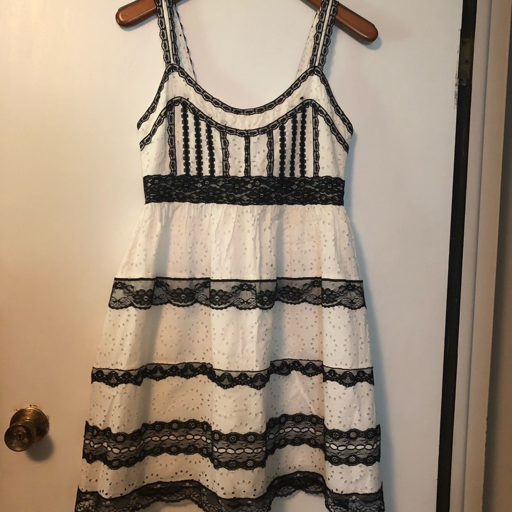 Lola Black & White Eyelet & Lace Dress